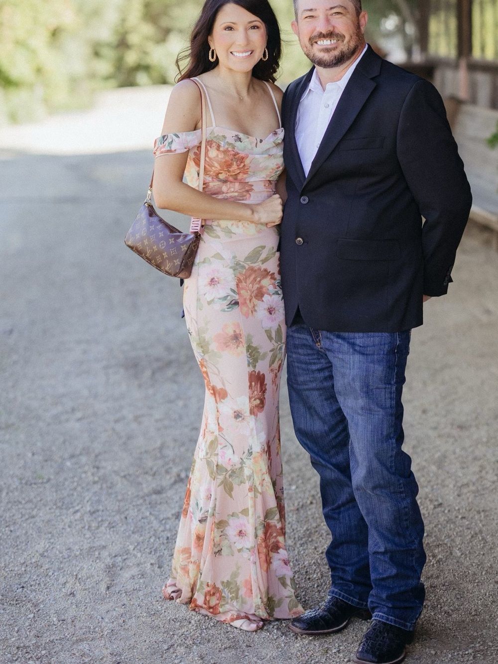 Windsor Pink Floral Off-Shoulder Maxi Dress